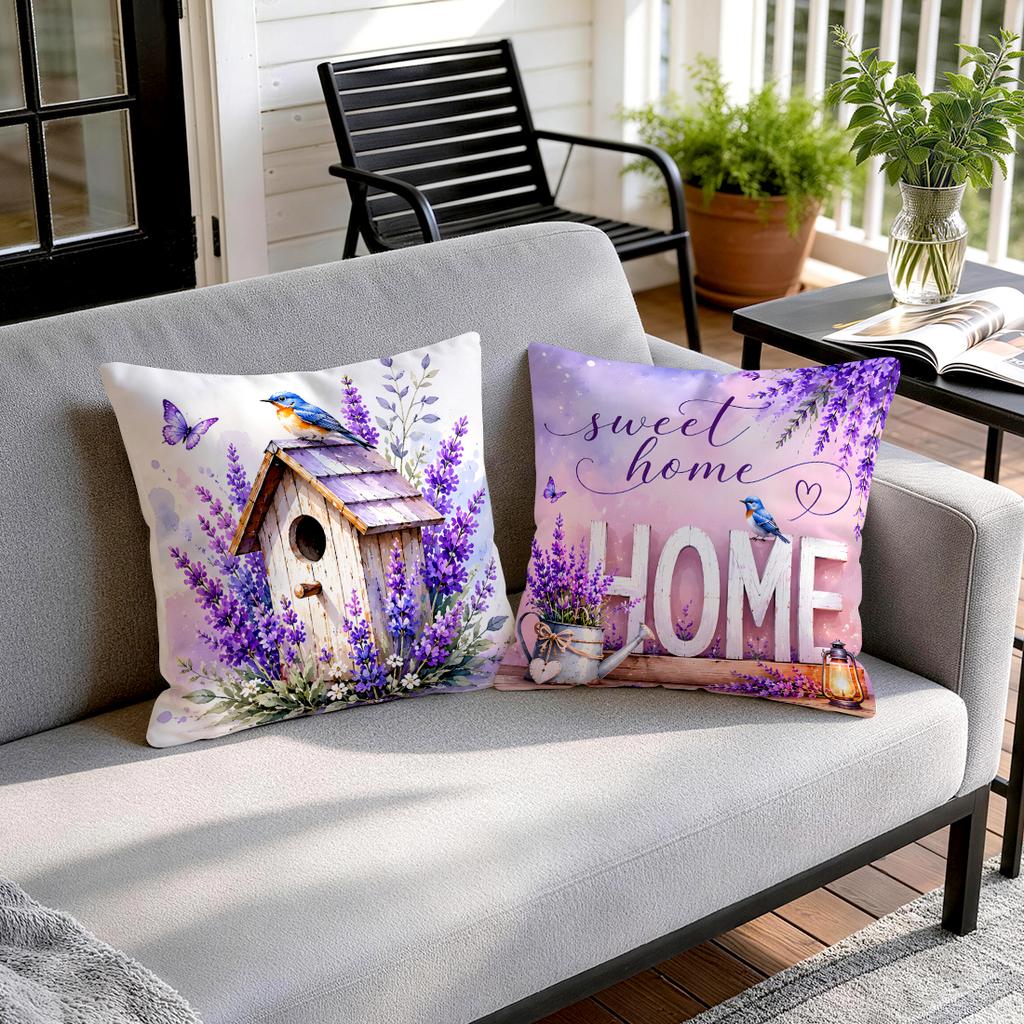 Lavender Flower Language Series Cushions Pillowcase Polyester Cushion Cover Throw Pillow Pillowcover Home Car Sofa Decor