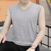 Men's Slim Korean Style V-Neck Sleeveless Vest - Casual Breathable Solid Color Youth Waistcoat