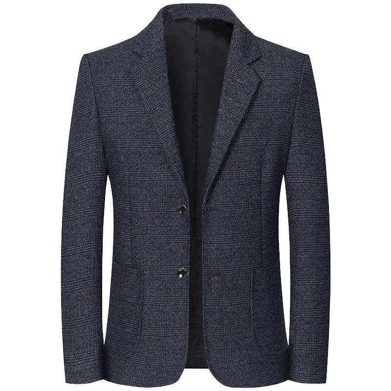 Spring Autumn Men's Plaid Blazers Smart Casual Formal Suits Jackets Coat Men Fashion Slim Fit Turn Down Collar Blazers Outerwear