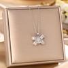 Women's Silver Titanium Steel Necklace with Micro-Inlaid Zircon - Elegant, Durable Clavicle Chain Jewelry