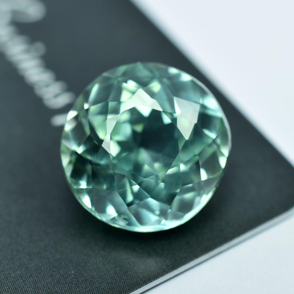 9.00 Ct Natural Montana Sapphire Round Cut Certified Loose Gemstone Green