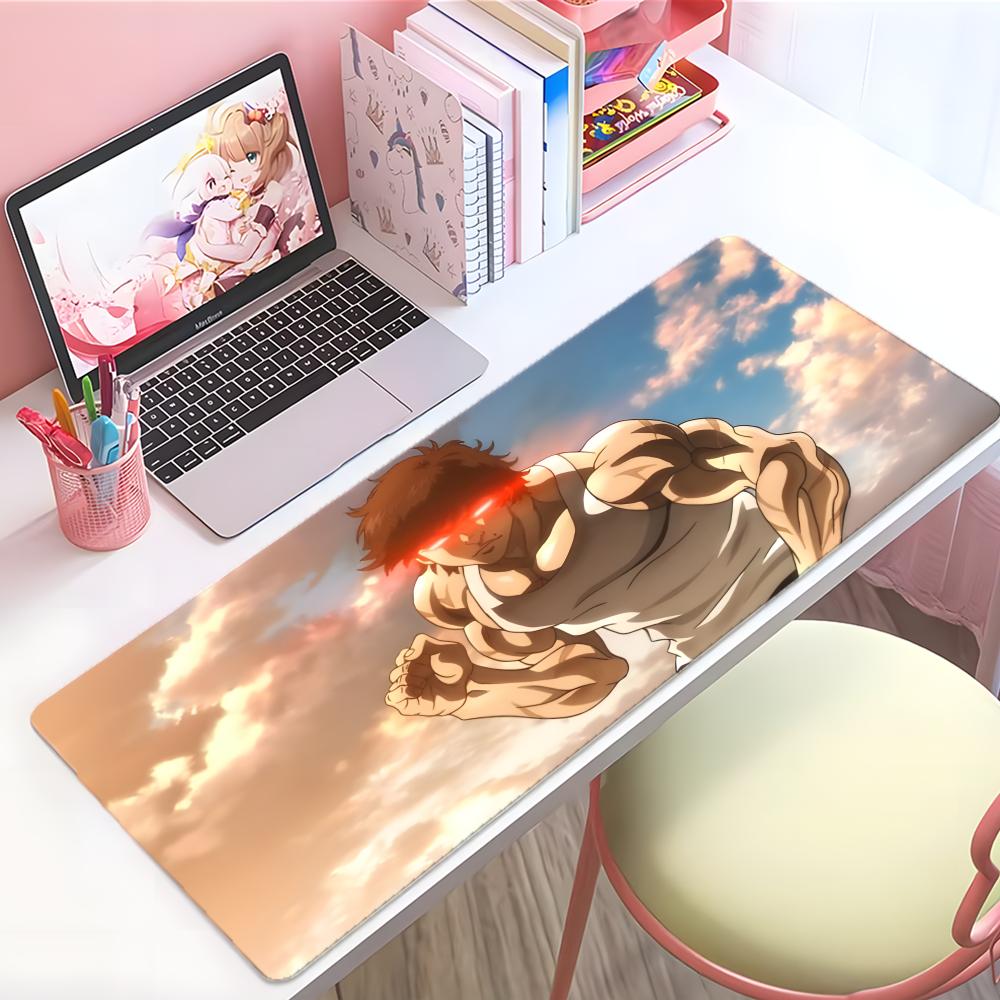 Strong Fighting Anime BBaki The Grappler Mouse Pad Large Thick Desk Pad Stitched Edges Gaming Mouse Mat For Pc