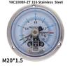 YXC100BF-ZT -0.1-100 Mpa Axial Band Edge M20*1.5 316 Stainless Steel Welded Electric Contact Pressure Gauge Gas Petrochemical