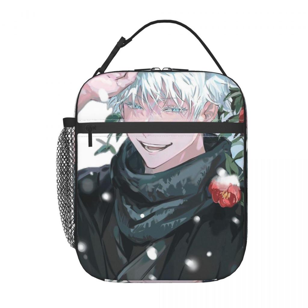 Satoru Gojo Anime Sac à Lunch Isotherme Japonais pour Femmes Bureau Refroidisseur Boîte Thermique Alimentaire Sac Tote Boîtes à Lunch Portables Contenant