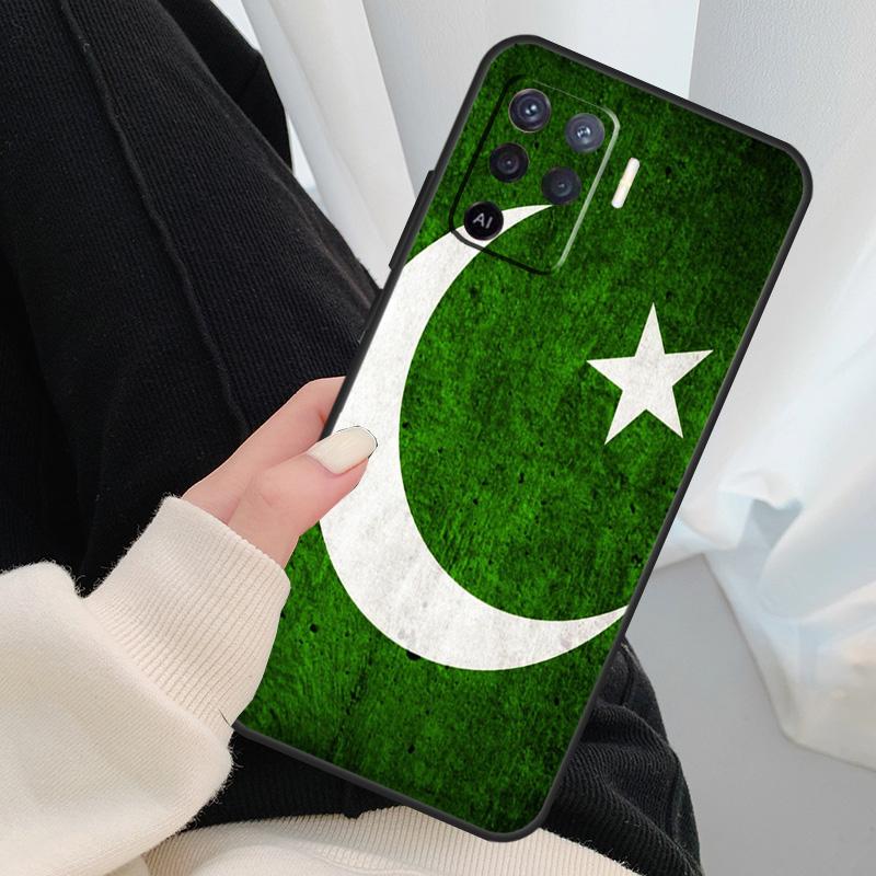Pakistan Flag Banner Case For Oppo A54 A74 A94 A18 A57 A17 A77 A38 A58 A78 A98 A80 A60 A40 A96 A76 A16 A15 A5 Pro