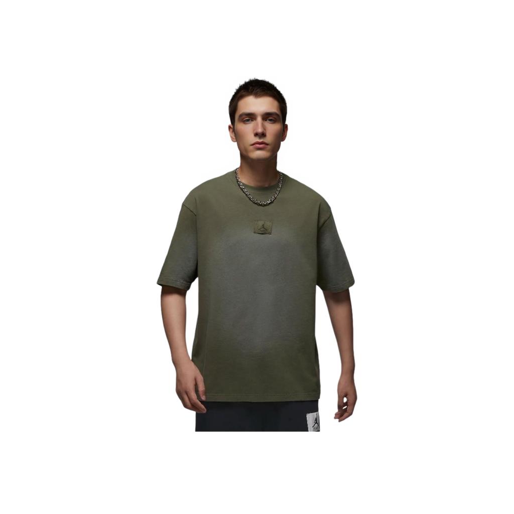 Jordan Flight Essentials 85 Wygodny Pulower z Okrągłym Dekoltem Krótki Rękaw Męskie T-Shirty Średni-Oliwkowy FZ1915-222