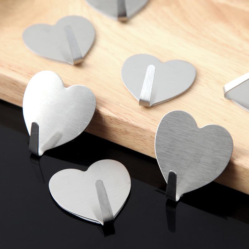 Minimalist Seamless Adhesive Love Heart Wall Hook for Kitchen & Bathroom
