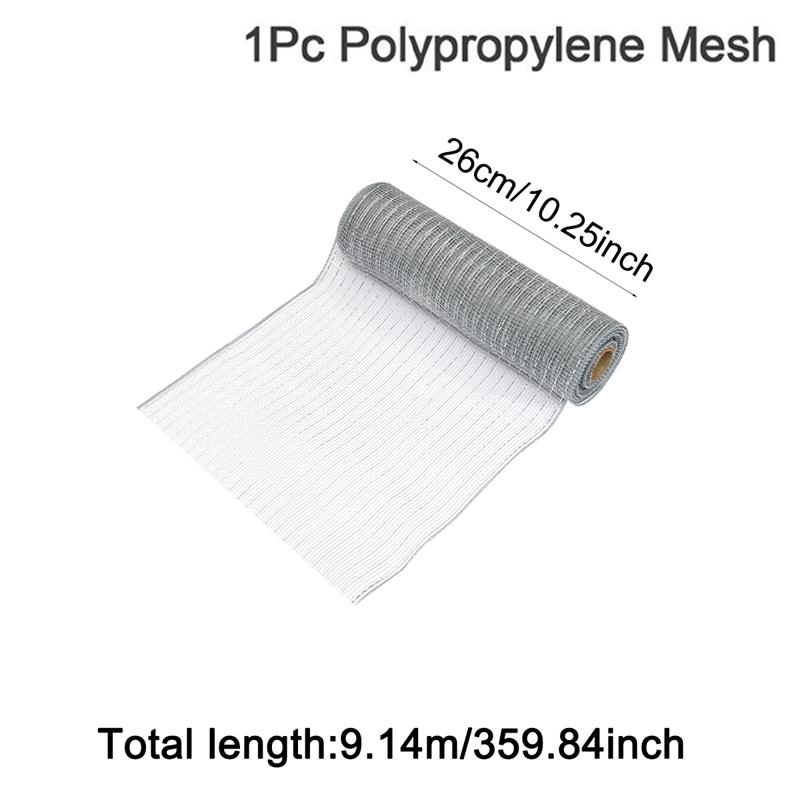 26cm 10Yards Christmas Decor Mesh Ribbon Glitter Mesh Roll for Christmas Tree Decorations Home Door Wreaths Garland Xmas Gifts