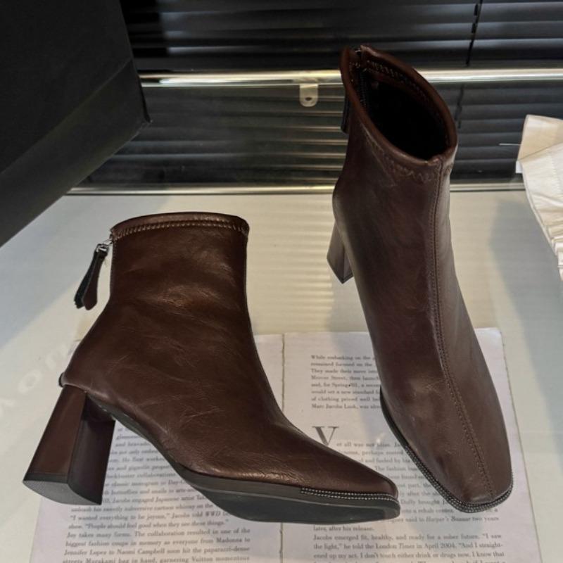 Fashion High Heels Women's Chunky Ankle Boots 2025 Desigenr Elegant Shoes Fashion Dress Pumps Classical Party New Trends Botas De Mujer