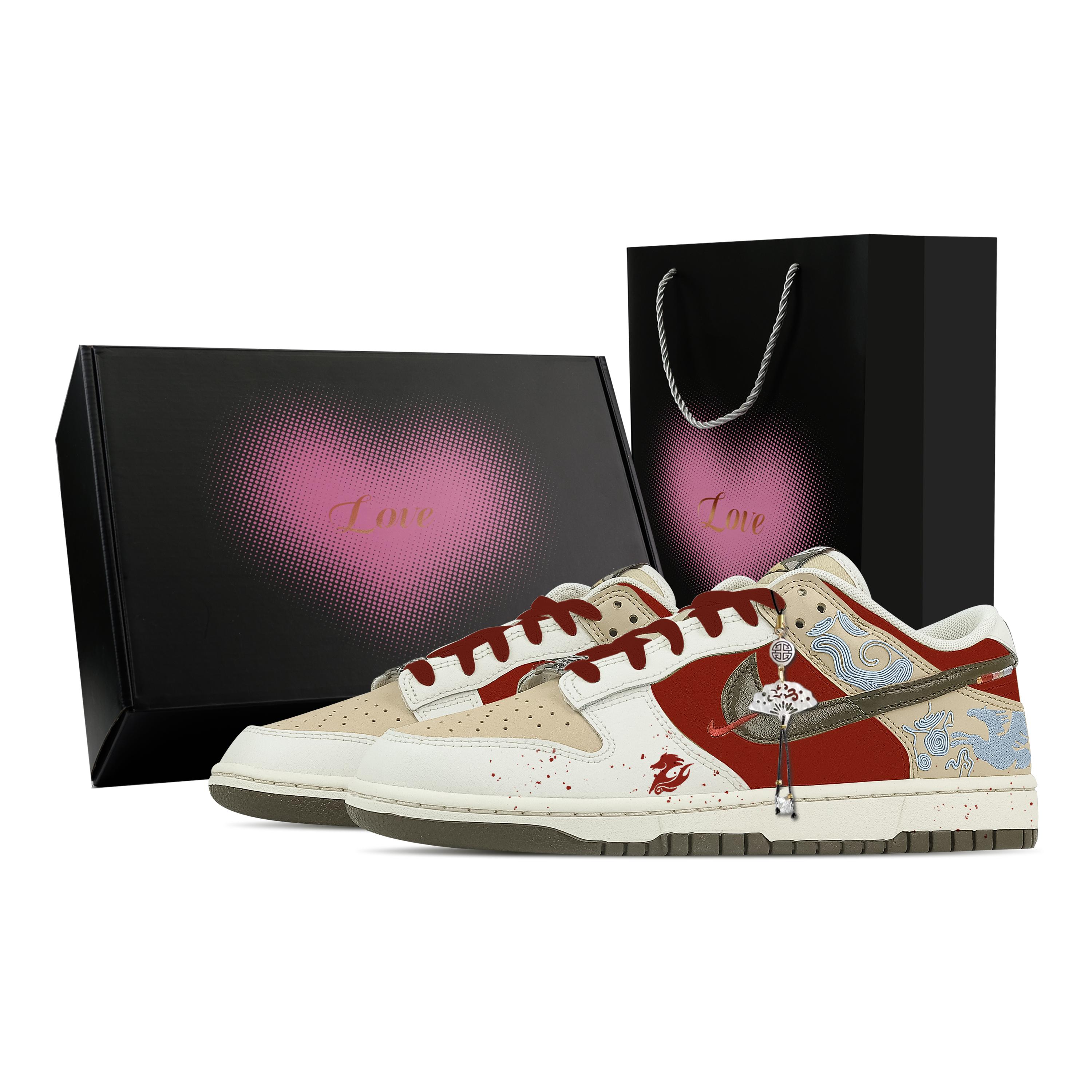 

Nike Dunk Winter Farewell, Heart Box Leather Low top Skateboard Shoes Men s Beige Red IQ1118-220(Team773--) 42.5