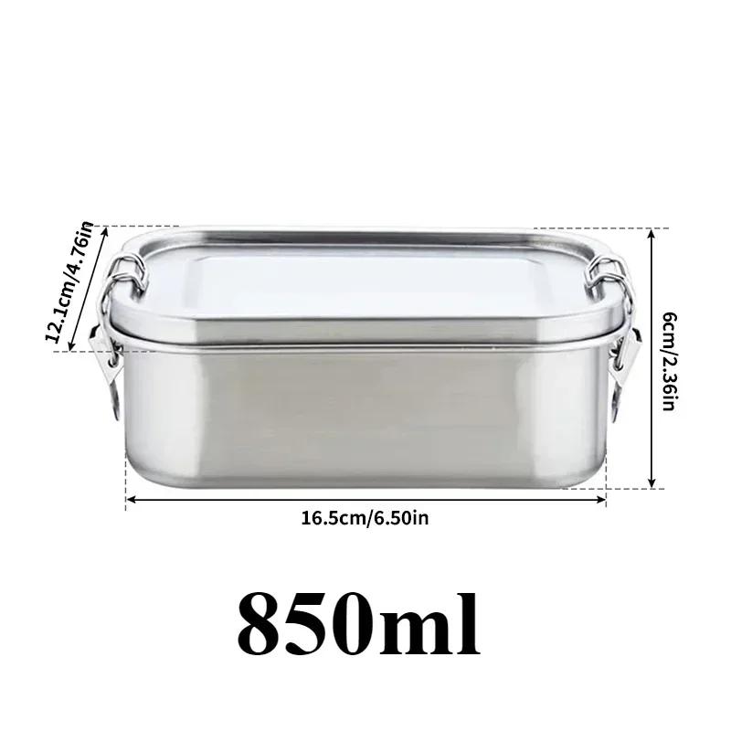 Portable Stainless Steel Lunch Box for Kids and Adults, Leak-Proof Bento Box, Travel Food Meal Prep Container Dishwasher Safe