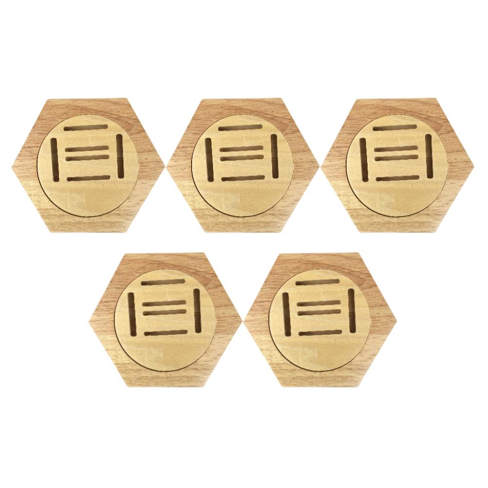 1-5 Pezzi Appendi Espositore Medaglie in Legno Scaffali Esagonali Espositore Medaglie Commemorative Giunzione Creativa Decorazione da Parete Scaffale Decorazione d'Onore