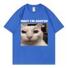 Wait Im Goated Funny Cat Meme Graphic T Shirts High Quality Fashion Oversized Tshirts Unisex Unisex Casual Cotton Summer Tshirt