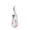 Fit Original Brand Charm Bracelet 925 Sterling Silver Pink Flower Foam Clogs Shoes Bead for Women Jewelry Making