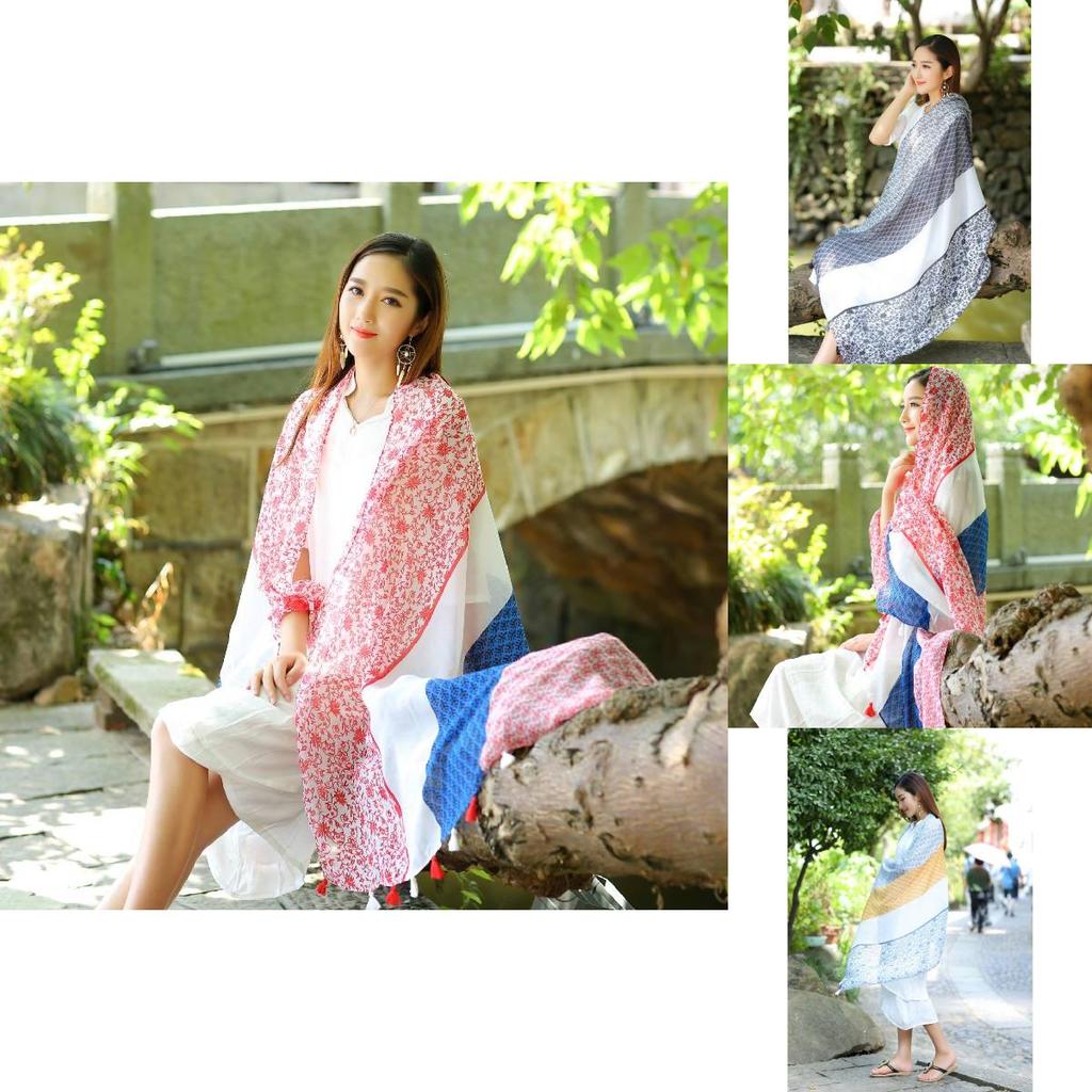 Bohemian Print Shawl For Women Versatile Summer Scarf For Sun Protection And Travel