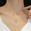 Titanium Steel Zircon Dolphin Light Luxury Banquet Wedding Necklace Female Versatile Clavicle Chain Titanium Steel Chain
