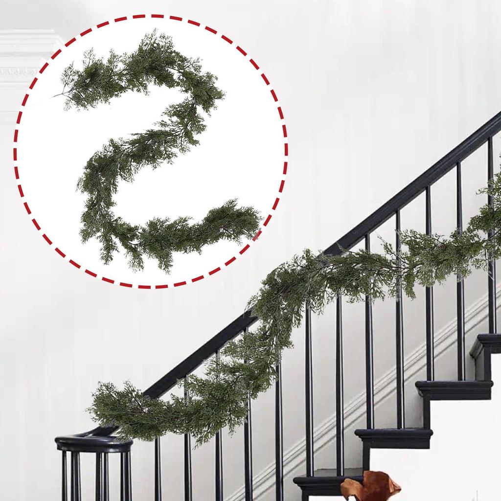 Christmas Garland For Mantle Artificial Holiday Decoration Rustic Front Door Garland For Homeowners Apartment Coffee Shop