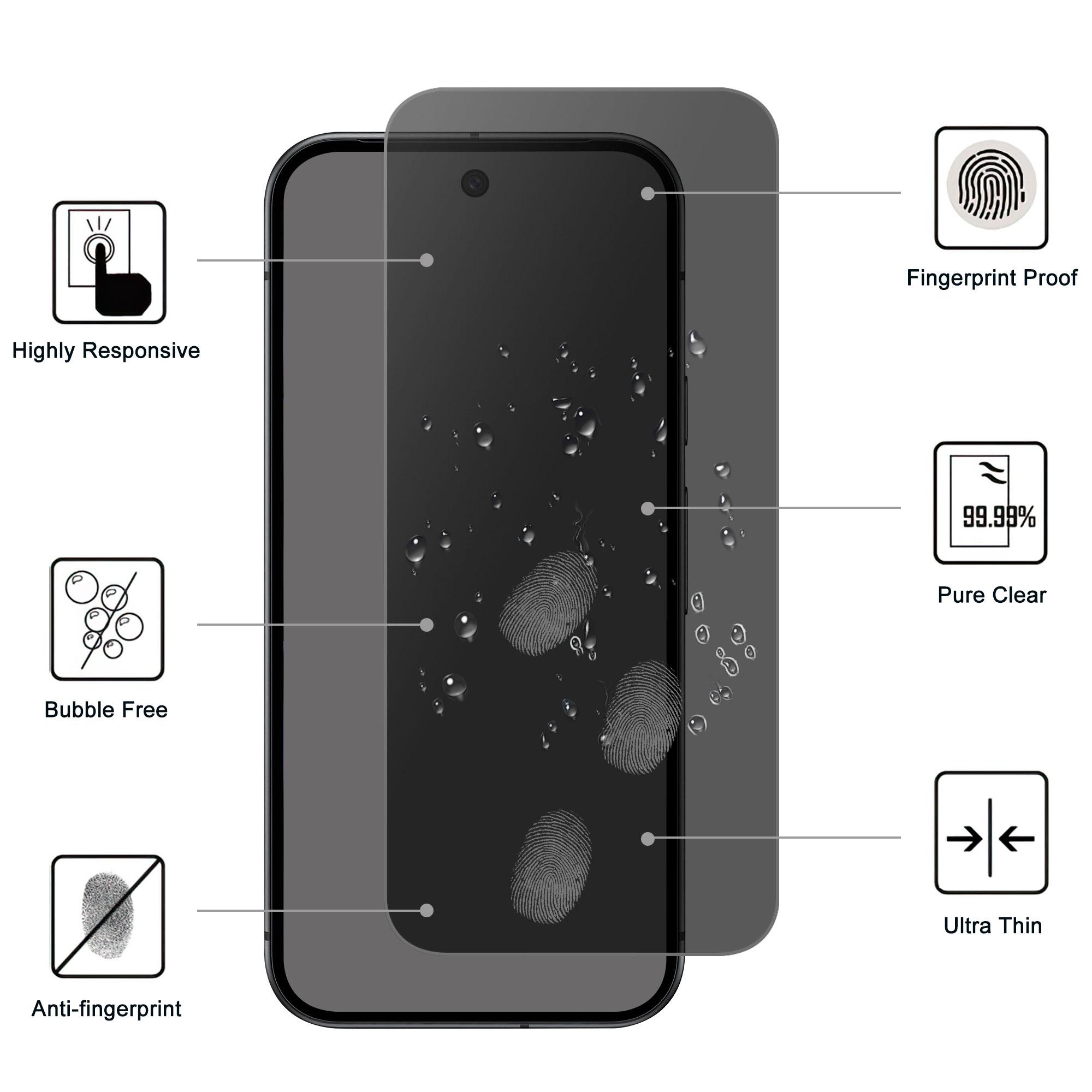 

For Google Pixel 10 Pro/Pixel 10 Tempered Glass Screen Protector 2.5D Arc Edge Anti-Spy Film As Shown A