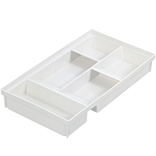 Richell TOTONO Kitchen Storage Tray, Drawer-Compatible Cutlery Stand R, Wide, White, Made in Japan, Dishwasher Safe, Connectable, Easy to Use, Conveni