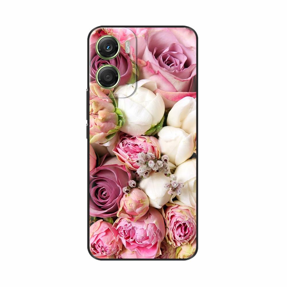 For Motorola Moto G06 4G Case Hot Flowers Painted Soft Black Silicone Phone Cases Bumper For Motorola Moto G06 4G Protect Cover
