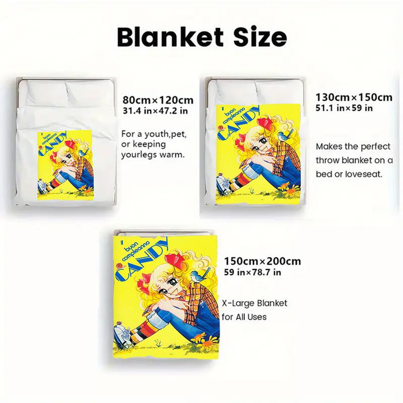 Candy Girl 2D Flat Pattern Flannel Blanket High Quality All Seasons Warmth and Comfort Perfect for Christmas Gifts.MMT0918229