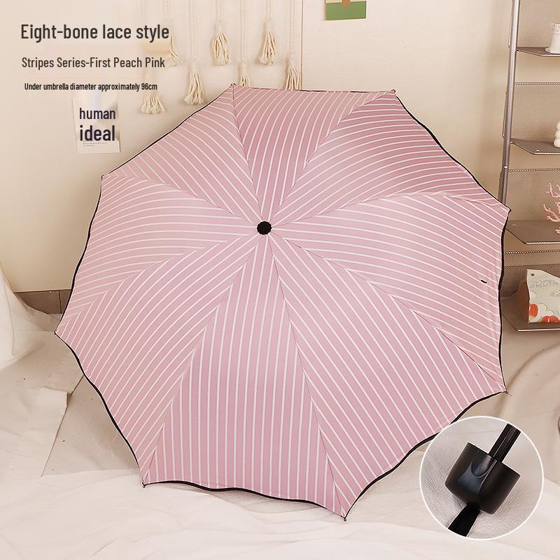 Compact Dual-Use Women's Parasol: Rain & Sun Protection, UV Shield, Korean Style, Fresh Folding Design, Elegant & Practical.