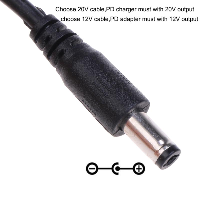 USB-C zu DC5.5x2.1mm 9V 12V 15V 20V Trigger Stromkabel für LCD-Monitore Cine Broadcast Radio 9V 12V 15V 20V Geräte