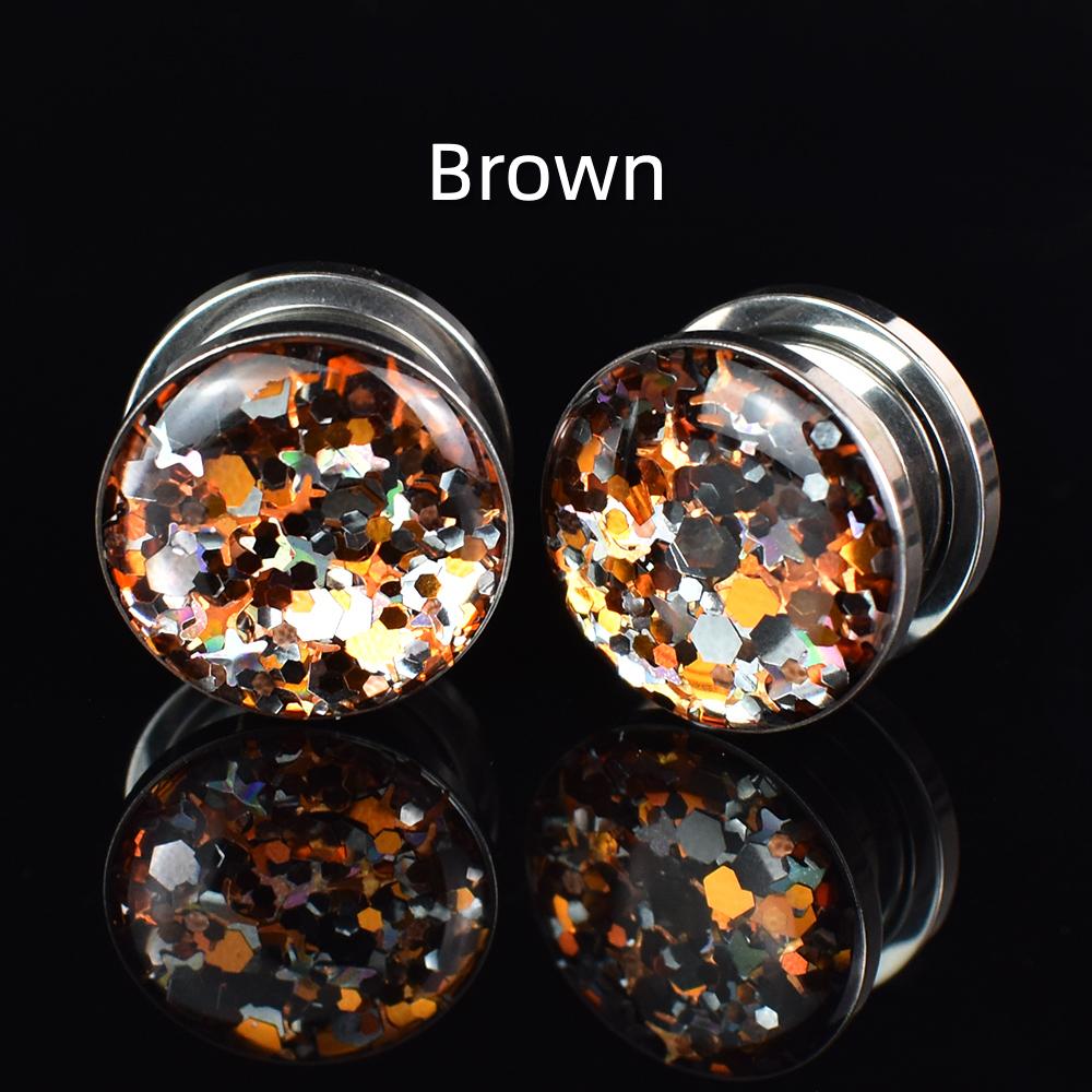 3-40mm Twinkle Ear Gauges Plugs and Tunnels Screw Fit Ear Stretcher Expander Body Jewelry