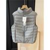 Women's Stand Collar Down Vest Sleeveless 90% White Duck Down Lightweight Winter Plus Size Waistcoat Gilet