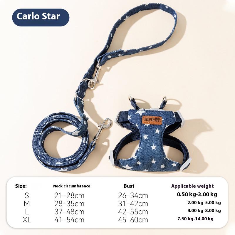 

Cowboy Vest Style Pet Leash for Walking Dogs and Cats, Anti Slip Out Leash, Diagonal Crossing Leash Dog Supplies Dog Accessories 0.5-3kg