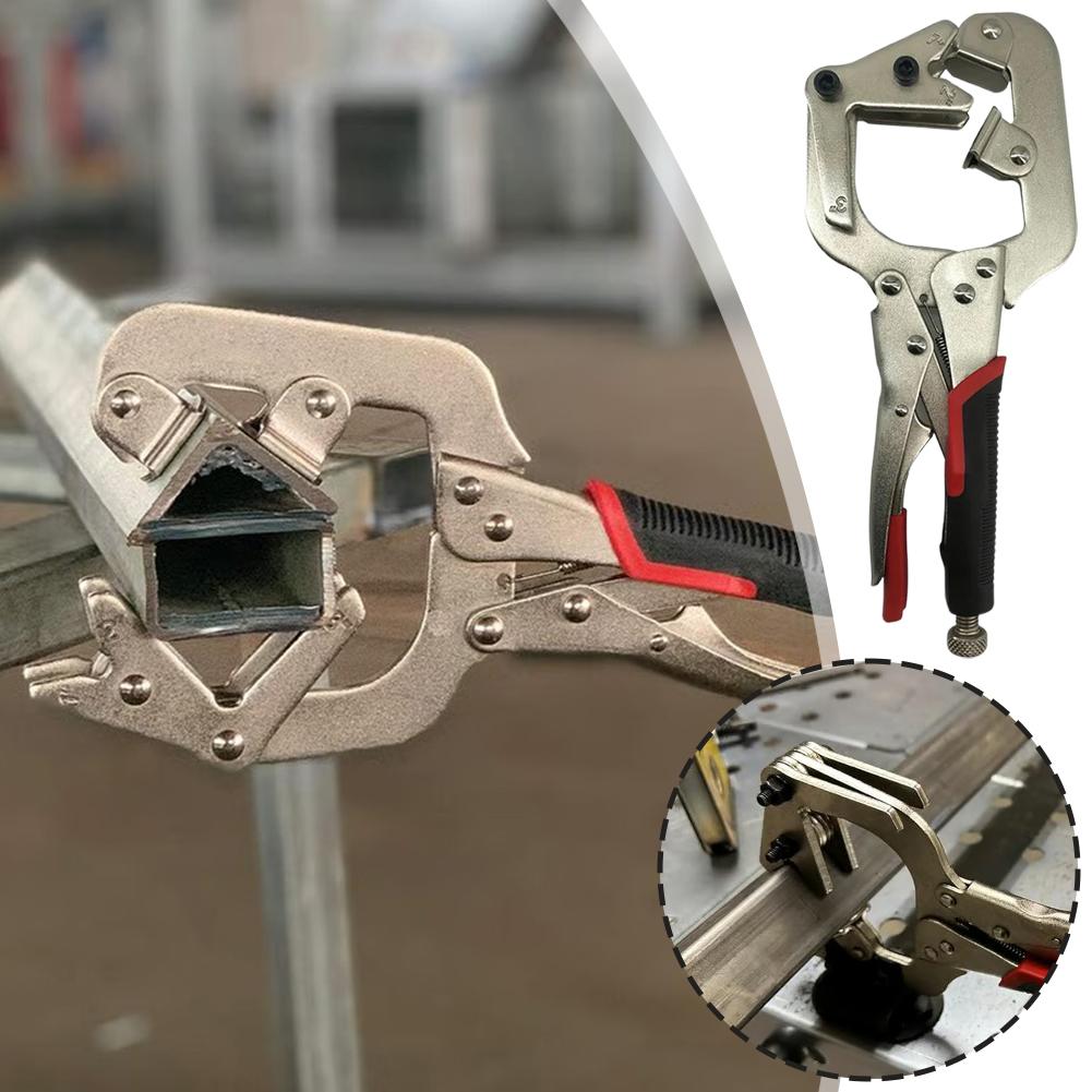 10-inch Welding Pipe Plier Clamp Fast Release Welding Clamp C-clamp Fast Locking With V-pads Large Plier Release Pipe J3e8