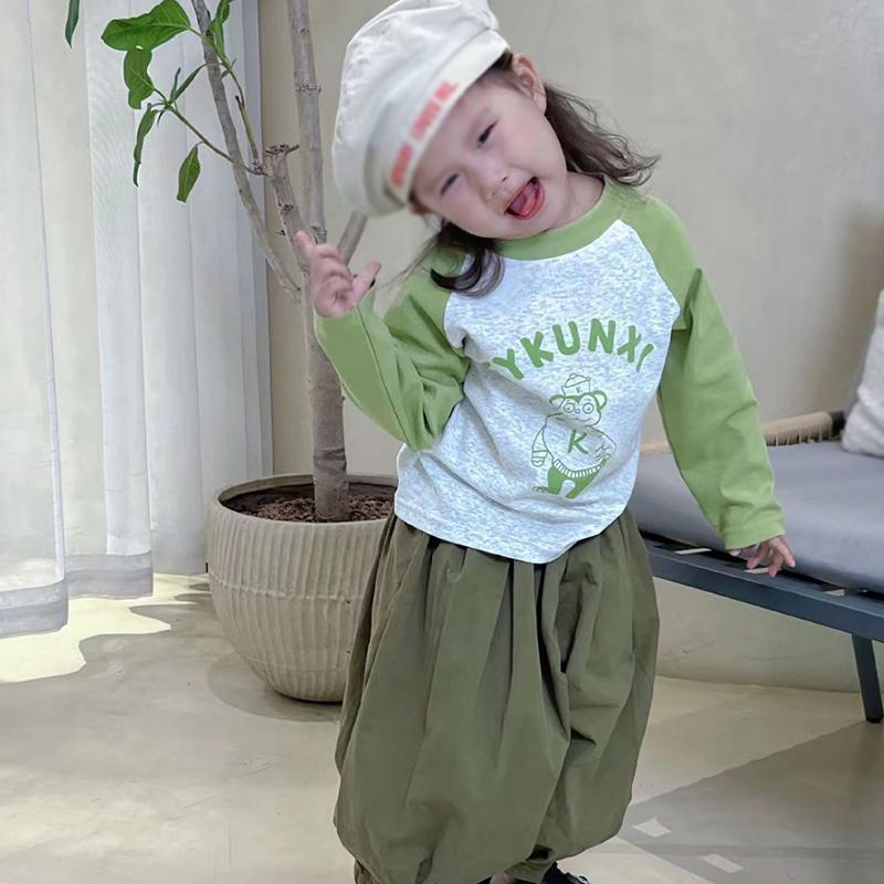 Dětské tričko s raglánovými rukávy, kulatým výstřihem a dlouhým rukávem, dětský top pro chlapce a dívky