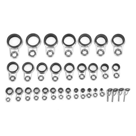 

33Pcs Fishing Rod Guides Eyes Ring Raft Line Ring Fishing Rod Building Repairing Parts