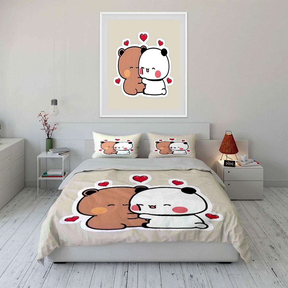 Heartwarming Bear Hug. Bedding Sets Duvet Covers Pillowcases(1* Duvet Cover 2* Pillowcases Without Duvet Insert)