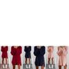 Luxurious Womens Jumper Knitted Sweaters Dress With Solid Casual Long Sleeves