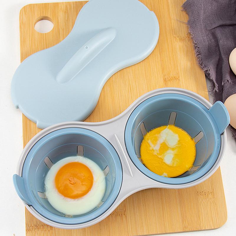 1 st Silikonäggkokare 1/2 Fack Mikrovågsäggpåskål Kokta & Pocherade Ägg Köksredskap Pocherade Äggkoppar