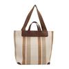 Contrasting Color Striped Tote Bag Women's Winter New Commute Large Capacity Casual Versatile Personalized Shoulder Bag