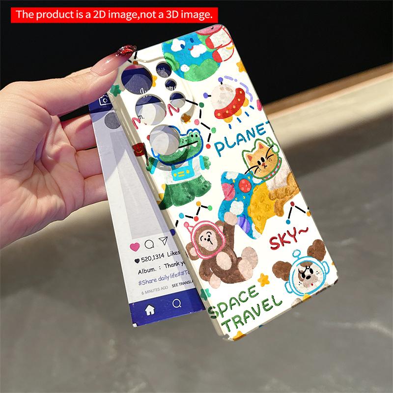 2DFlat Samsung phone case Space Adventure Animals Phone Case Applicable to Galaxy S22 S23 S24 S25ULTRA S26 A12 A13 A14 A15 A16 A34 A35 A54 A55