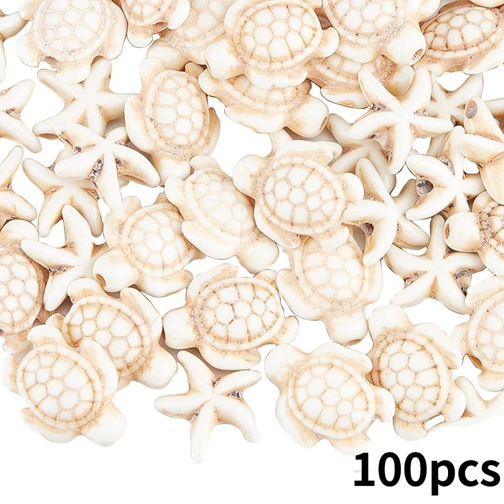 100pcs Turquoise Sea Turtle Zhuhai Star Bead Colorful Marine Life Bead Craft Bead Jewelry Making Bracelet Necklace Foot Chain DIY Supplies