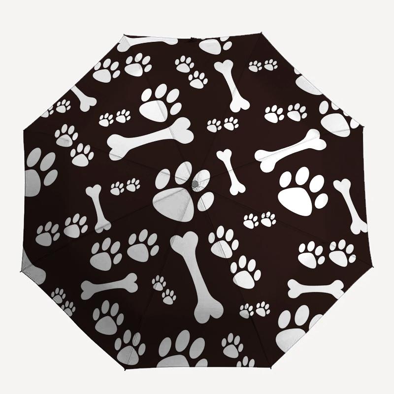 Dog Bone & Paw Print Round Sticker Decal for Cars, Laptops, or WallsUmbrella, Portable 3-Fold Compact Umbrella,Christmas Gift ES591
