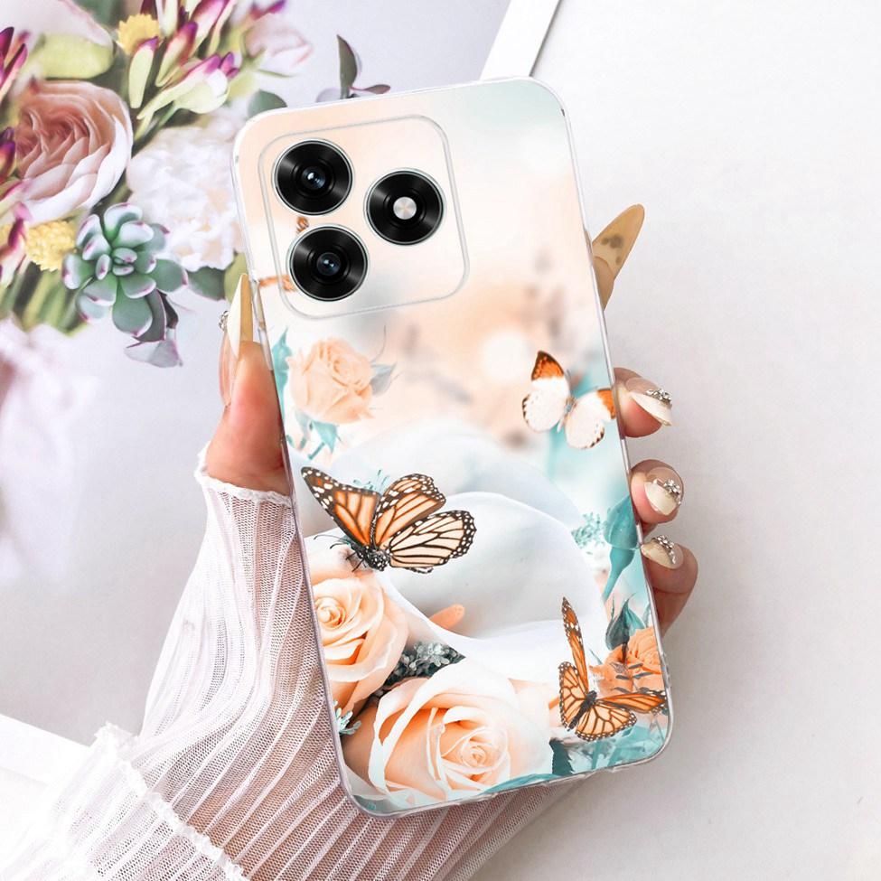 Etui na Honor X5C Plus Pokrowiec Przezroczysty Luksusowy Uroczy Kot Moda Motyl Fajny Malowany Obudowa Na Honor X5cPlus