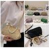 Folded mouth gold bag women's light luxury pearl handbag
