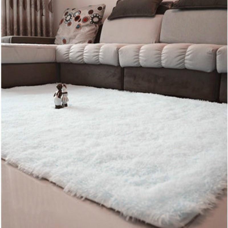 40*60cm Super Soft and Comfortable Silk Wool Floor Thick Non-slip Door Mat White Carpet Rugs for Bedroom
