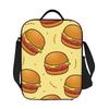 Sac à lunch isotherme motif burger pour femmes enfants Boîtes alimentaires étanches Sac fourre-tout boîte à lunch thermique