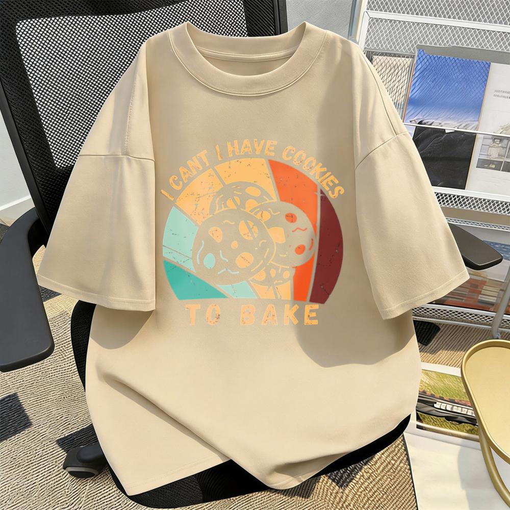 I Cant I Have Cookies To Bake Tshirt Retro Vintage Cookies To Bake Funny Food Lover Graphic Shirt Fashion Casual Cotton Tees