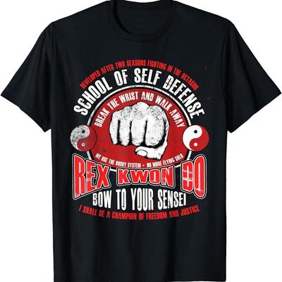 Rex Kwon Do Funny Karate Martial Arts Retro T Shirt S 5Xl