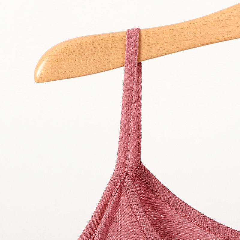 Plus Size Slimming Modal Cotton Spaghetti Strap Sleep Dress - Solid Color