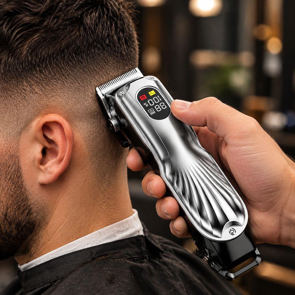 LCD Digital Display Hair Trimmer Rechargeable Bald Head Clipper Portable Electric Hair Clipper