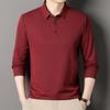 Men's Long-Sleeve Solid Color Polo Shirt - Spring/Autumn Dad Casual Wear