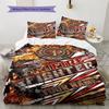Name Custom Firefighter Pattern Bedding Set Quilt Cover Pillowcase Home Decor Gift (1 * duvet cover + 2 * pillowcase, without core)